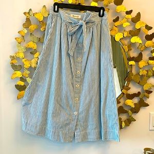 NWT Madewell blue striped skirt with pockets